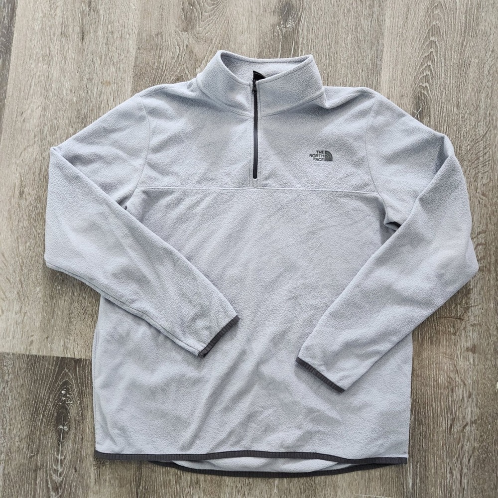 The North Face Womens TKA 100 Glacier 1/4 Zip Fleece Pullover Grey XL